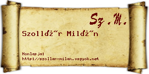 Szollár Milán névjegykártya
