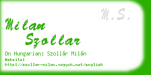 milan szollar business card